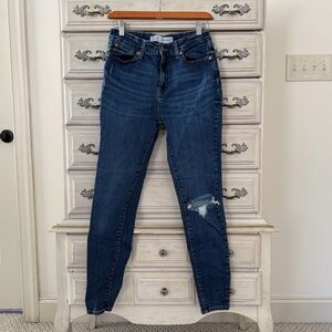 Levi’s Dark Wash High Rise Distressed Jeans